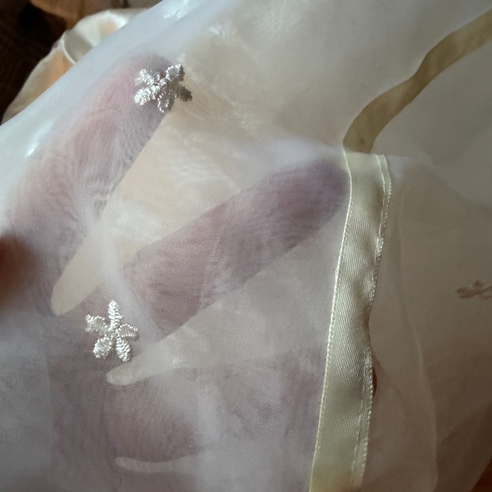 Girls Formal Silk White Dress with Floral Embroidery - Picture 14 of 14